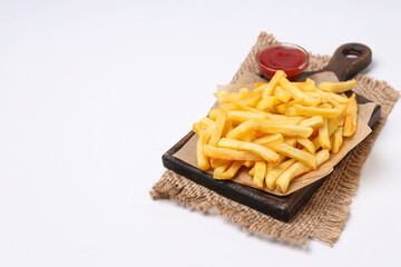 Fried potato, concept of junk and fast food