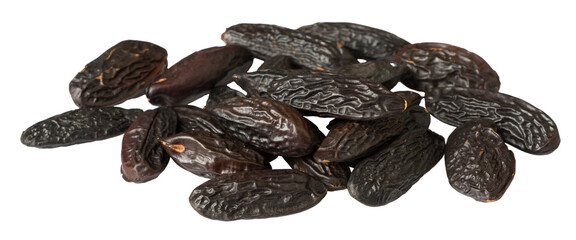 Tonka beans isolated on white background.
