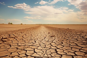 Dry cracked ground, drought