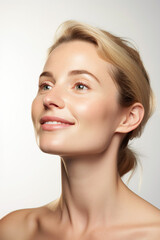 A natural and casual portrait of a young woman with a cheerful smile. Her confident and elegant demeanor is suitable for a variety of content related to beauty and lifestyle.