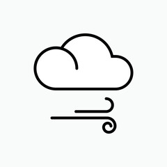 Weather Flat Icon : Cloud and Windy - Vector, Sign and Symbol for Design, Presentation, Website or Apps Elements.