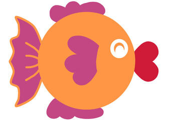 Gold fish,water animal simple digital cute cartoon icon artwork isolated element illustration