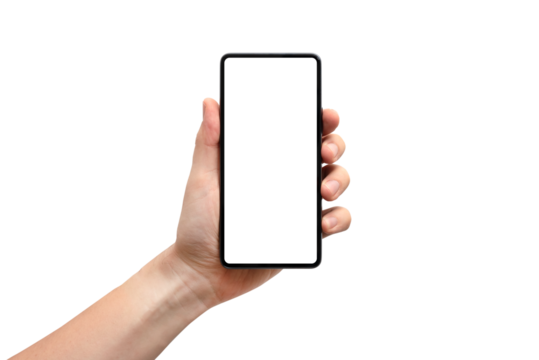 Man hand holding smartphone, mockup