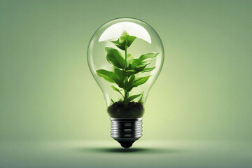 a bulb with a plant inside