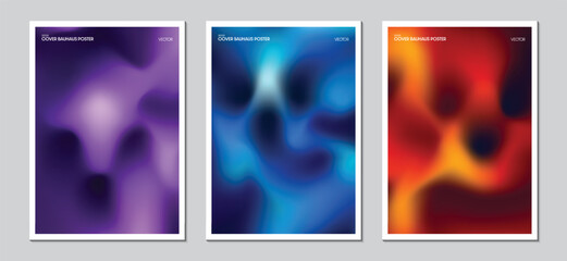 Cover design with abstract blurred gradient multicolor background in bright colors. Ideas for magazine covers, brochures and posters. Vector EPS.