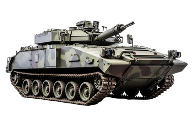 Fototapeta na wymiar Army Amphibious Assault Vehicle isolated on Transparent PNG Background, rendering. Generative AI