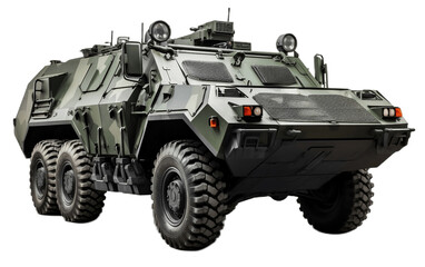 Armored Personnel Carrier APC Isolated on Transparent PNG Background, rendering. Generative AI