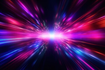 Fototapeta premium abstract futuristic background with pink blue glowing neon moving high speed wave lines and bokeh lights. Data transfer concept Fantastic wallpaper,