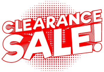 Retro Comic Style Red Clearance Sale Icon