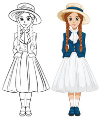 Beautiful Woman in Vintage Outfit