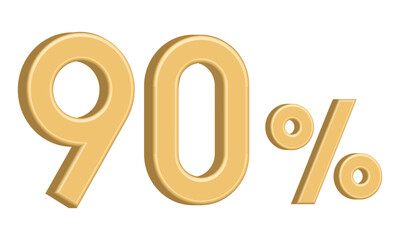 Golden three-dimensional vector number 90 percent