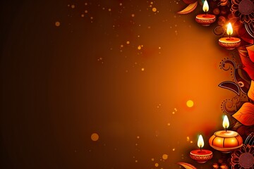 Happy Diwali background shubh Deepavali festival banner with text space 