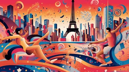 Foto op Canvas Olympic Games in Paris, Generative ai © The Deep Designer