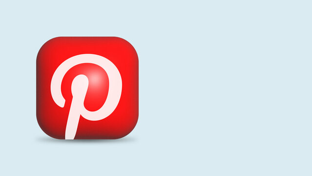 Surabaya, Indonesia - September, 2023: Isolated Pinterest logo icon, gradient colorful symbol for smartphones. Free social media app for sharing photos and videos with other people of the network