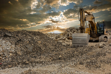 Excavators machine in construction site