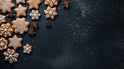 Top view of christmas background