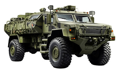 Army Recovery Vehicle Isolated on Transparent PNG Background, rendering. Generative AI