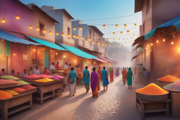 A bustling street in India