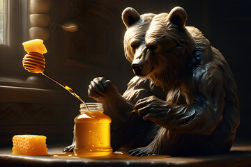 Draw a bear eating honey.
Generative AI
