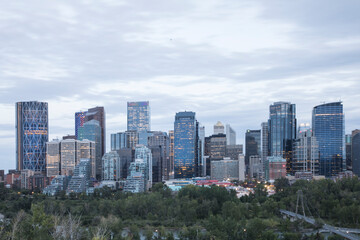 Fototapeta na wymiar Beautiful view of the Downtown in Calgary, Canada