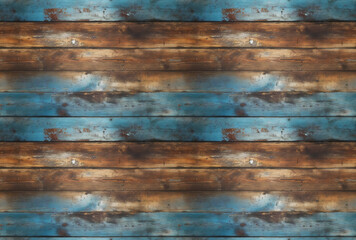 Weathered Blue-Painted Wooden Plank Texture. Seamless Repeatable Background.