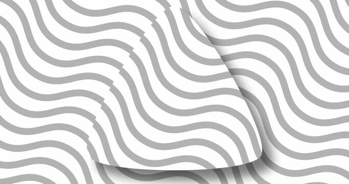 abstract moving lines flat animated background. soft zigzag wavy lines moving diagonally from down right to left up over a flat rounded triangle shape. white color motion graphics background.