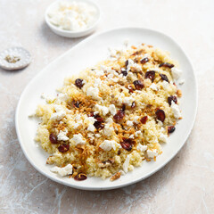 Couscous with cranberry and Feta cheese