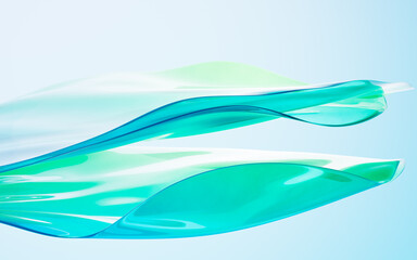 Abstract gradient glass background, 3d rendering.