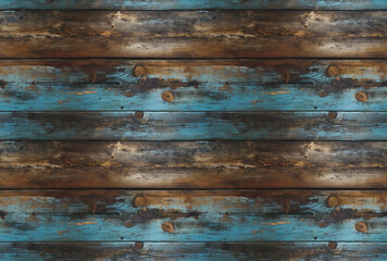 Weathered Gray Wood with Blue Paint Seamless Repeatable Background