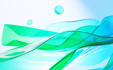 Abstract gradient glass background, 3d rendering.