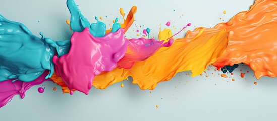 Paint splashing isolated pastel background Copy space captured in isolation