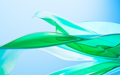 Abstract gradient glass background, 3d rendering.