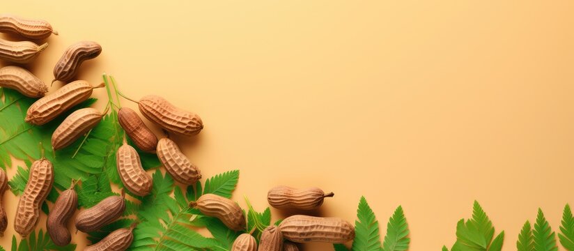 Tamarind against isolated pastel background Copy space