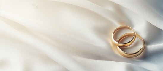 rings for marriages isolated pastel background Copy space