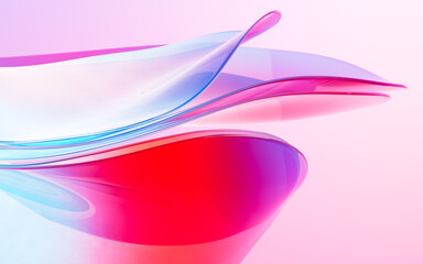 Naklejka premium Abstract gradient glass background, 3d rendering.