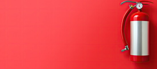 The black stood out with its red fire isolated pastel background Copy space