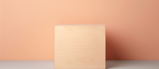 Wooden box isolated on a isolated pastel background Copy space