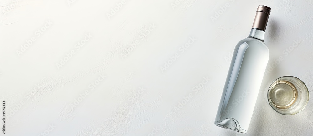 Poster white isolated pastel background copy space empty bottle for wine or champagne