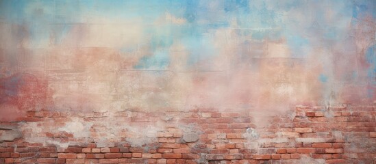 Fototapeta premium Texture of a brick wall with empty space isolated pastel background Copy space