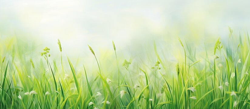 Springtime Margarit on grass isolated pastel background Copy space