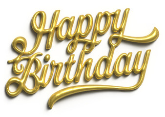 3d gold text happy birthday