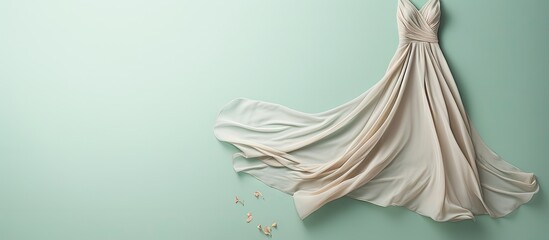 Womans dress positioned alone against a isolated pastel background Copy space featuring an alpha channel