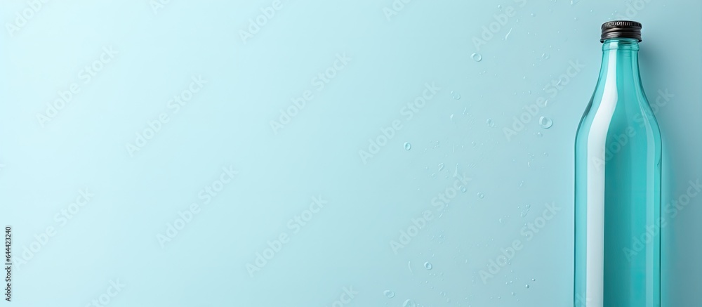 Poster plastic bottle with clipping path drink displayed on a isolated pastel background copy space