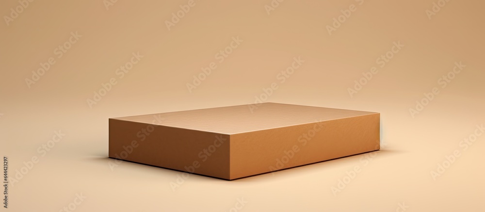 Poster rectangular cardboard box on a isolated pastel background copy space