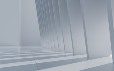 Fototapeta premium Abstract outdoor geometric building, 3d rendering.