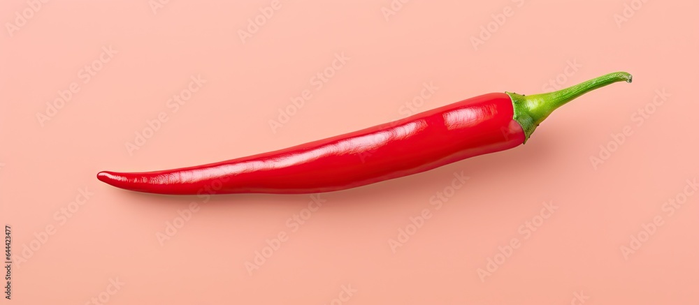 Poster red hot peppers on a isolated pastel background copy space full depth of field