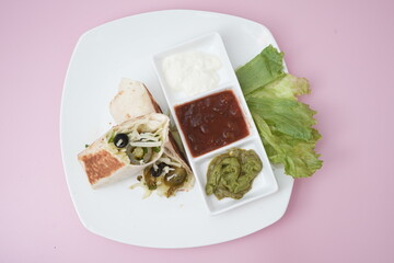 delicious wrap with dips