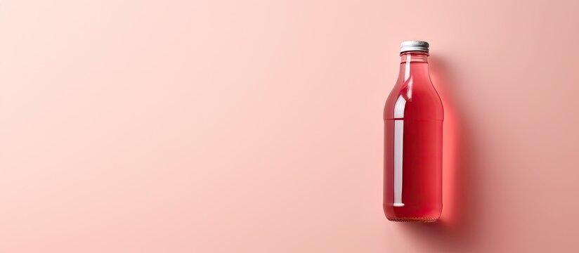 Plastic Bottle With Clipping Path Drink Displayed On A Isolated Pastel Background Copy Space