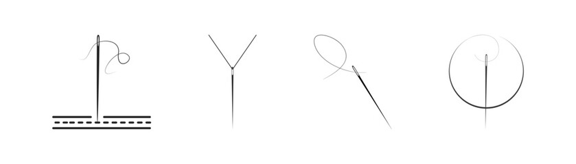 Needle icon set. Vector illustration.