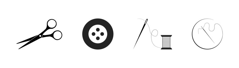 Needle icon set. Vector illustration.